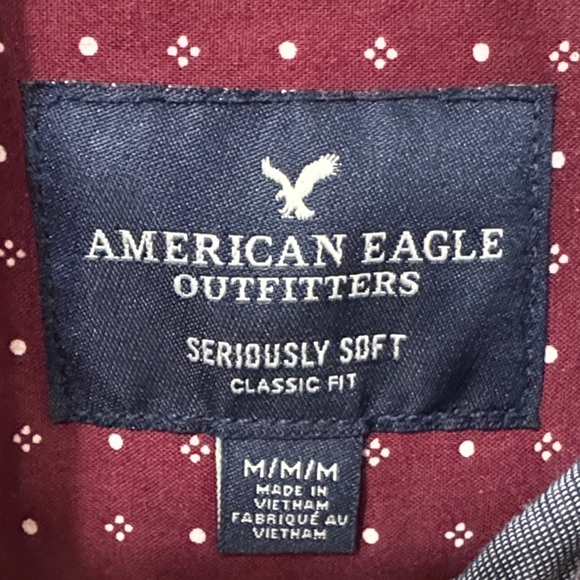 American Eagle Outfitters NWOT❤️ Burgundy Casual Button Down Shirt. - Picture 7 of 10